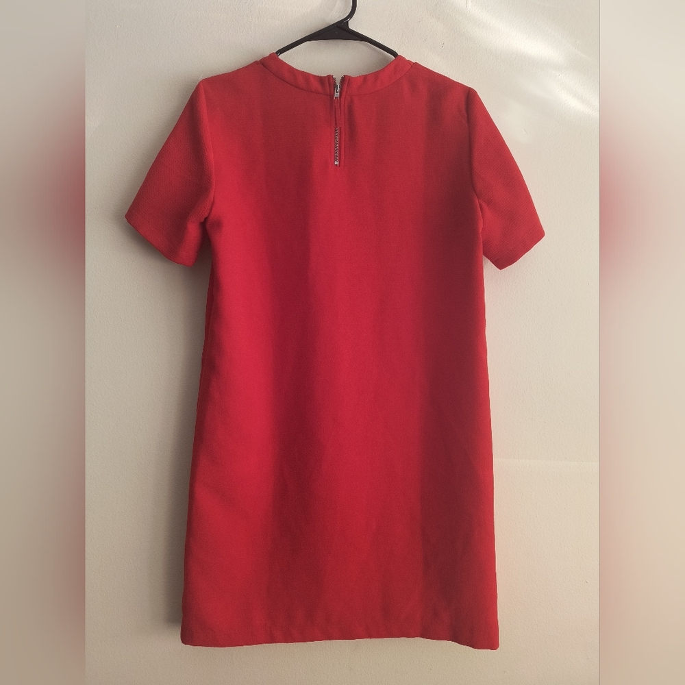 Mng Cherry Red Basic Pullover Box Mini Dress Size… - image 3
